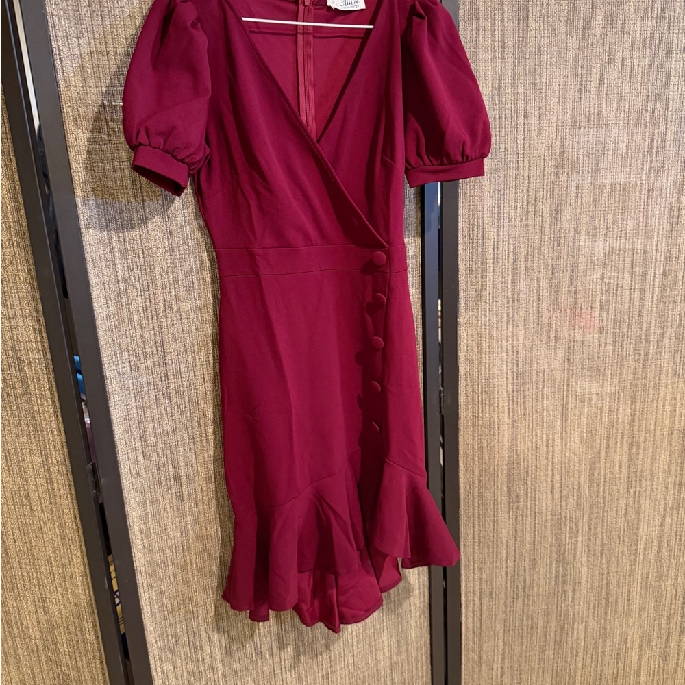 Elegant Burgundy Dress‎ Ladies Size S NEW